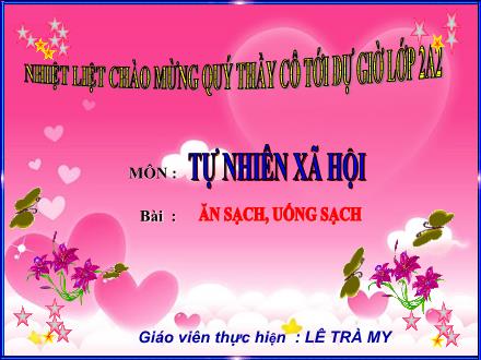 Bài giảng Tự nhiên và xã hội Khối 2 - Bài: Ăn sạch, uống sạch - Lê Trà My