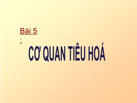 Bài giảng Tự nhiên và xã hội Lớp 2 - Bài 5: Cơ quan tiêu hoá