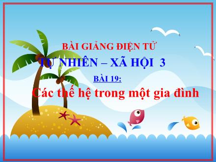Bài giảng Tự nhiên và xã hội Lớp 3 - Bài 19: Các thế hệ trong một gia đình
