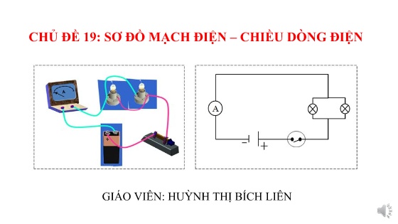 Bài giảng Vật lí Lớp 7 - Chủ đề 19: Sơ đồ mạch điện - Chiều dòng điện - Huỳnh Thị Bích Liên
