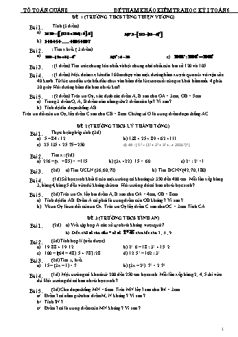 Bộ đề tham khảo kiểm tra học kì I môn Toán Lớp 6