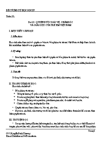 Đề cương tự học môn Giáo dục công dân Lớp 7 - Bài 13 - 16 - Nguyễn Đình Thương