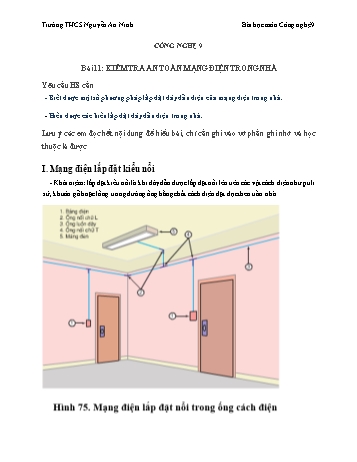Giáo án Công nghệ Lớp 9 - Bài 11+12