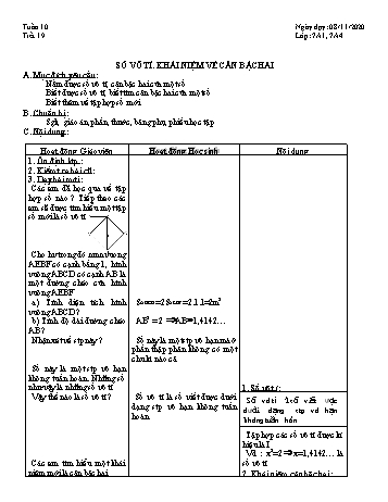 Giáo án Đại số Khối 7 - Tuần 10 - Năm học 2020-2021