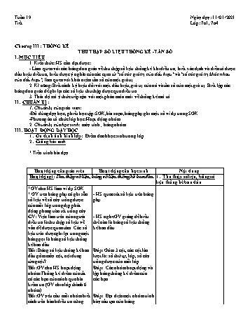 Giáo án Đại số Khối 7 - Tuần 19 - Năm học 2020-2021