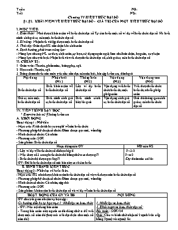 Giáo án Đại số Lớp 7 - Chương 4