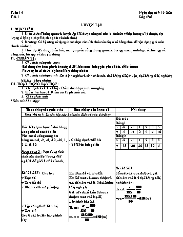 Giáo án Đại số Lớp 7 - Tuần 14 - Năm học 2020-2021