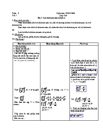 Giáo án Đại số Lớp 7 - Tuần 4 - Năm học 2020-2021