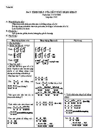 Giáo án Đại số Lớp 7 - Tuần 6 - Năm học 2020-2021