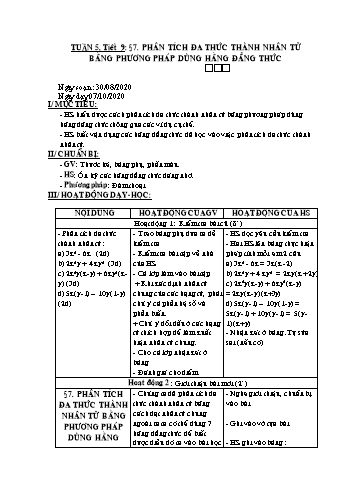 Giáo án Đại số Lớp 8 - Tiết 9+10 - Năm học 2020-2021