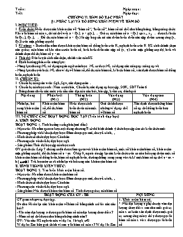 Giáo án Đại số Lớp 9 - Chương 2