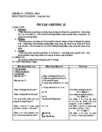 Giáo án Đại số Lớp 9 - Tuần 12 - Năm học 2020-2021