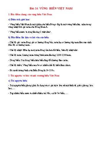 Giáo án Địa lí Lớp 8 - Bài 24+25