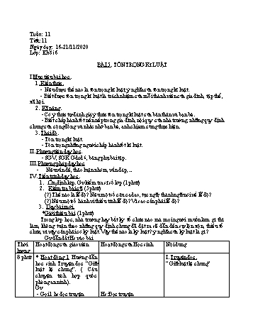 Giáo án Giáo dục công dân Lớp 6 - Bài 5: Tôn trọng kỉ luật - Năm học 2020-2021