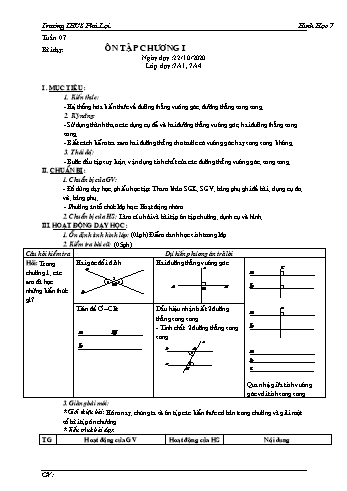 Giáo án Hình học Khối 7 - Tuần 7 - Trường THCS Phú Lợi - Năm học 2020-2021