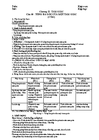 Giáo án Hình học Lớp 7 - Chương 2 Giáo án Hình học Lớp 7 - Chương 2