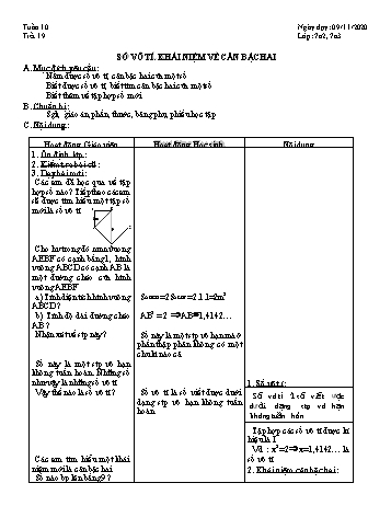 Giáo án Hình học Lớp 7 - Tuần 10 - Năm học 2020-2021