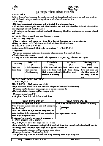 Giáo án Hình học Lớp 8 - Chương 2 (Tiếp) Giáo án Hình học Lớp 8 - Chương 2 (Tiếp)