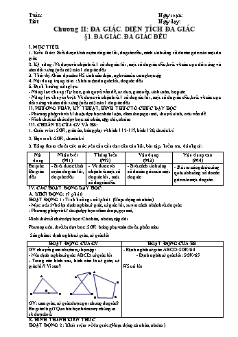 Giáo án Hình học Lớp 8 - Chương 2 Giáo án Hình học Lớp 8 - Chương 2