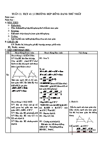 Giáo án Hình học Lớp 8 - Tuần 22