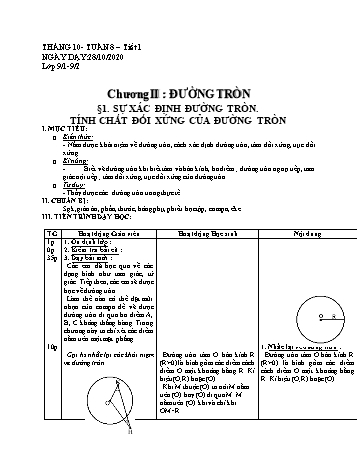 Giáo án Hình học Lớp 9 - Tuần 8 - Năm học 2020-2021