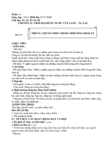 Giáo án Lịch sử Lớp 6 - Tuần 11 - Năm học 2020-2021