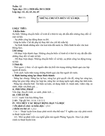 Giáo án Lịch sử Lớp 6 - Tuần 12 - Năm học 2020-2021