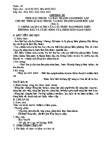 Giáo án Lịch sử Lớp 6 - Tuần 19 - Năm học 2020-2021
