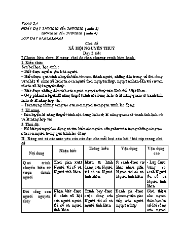 Giáo án Lịch sử Lớp 6 - Tuần 3+4 - Năm học 2020-2021