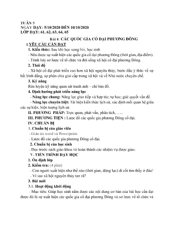 Giáo án Lịch sử Lớp 6 - Tuần 5 - Năm học 2020-2021