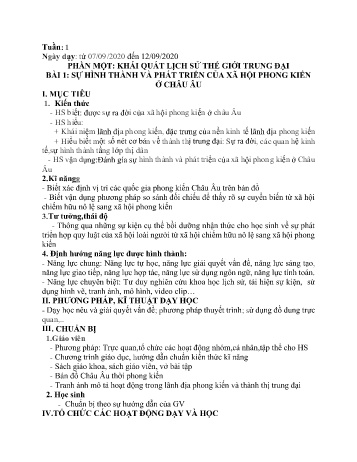 Giáo án Lịch sử Lớp 7 - Tuần 1 - Năm học 2020-2021