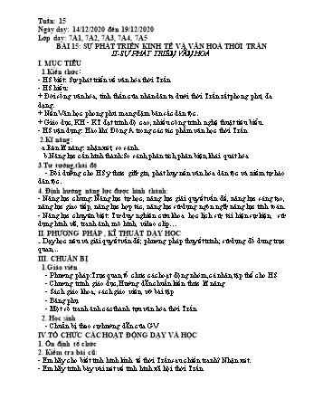 Giáo án Lịch sử Lớp 7 - Tuần 15 (Tiết 1) - Năm học 2020-2021