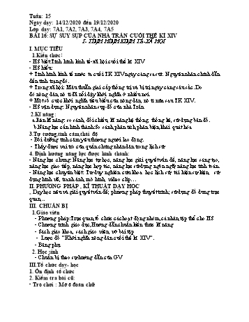 Giáo án Lịch sử Lớp 7 - Tuần 15 (Tiết 2) - Năm học 2020-2021