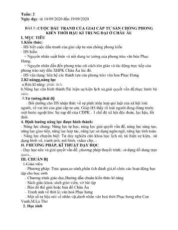 Giáo án Lịch sử Lớp 7 - Tuần 2 - Năm học 2020-2021