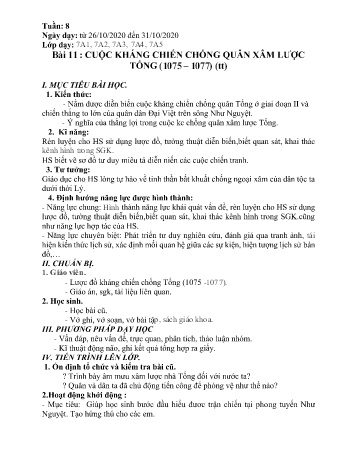 Giáo án Lịch sử Lớp 7 - Tuần 8 (Tiết 2) - Năm học 2020-2021