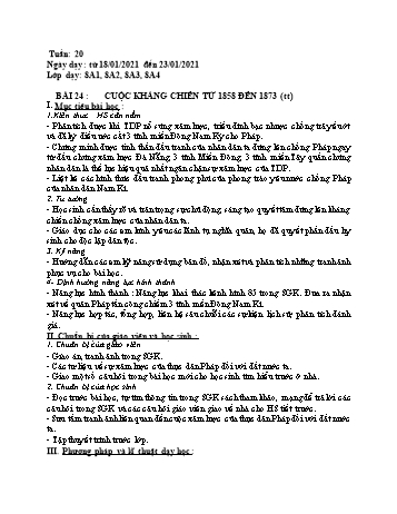 Giáo án Lịch sử Lớp 8 - Tuần 20 - Năm học 2020-2021