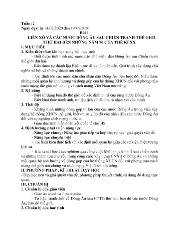Giáo án Lịch sử Lớp 9 - Tuần 2 - Năm học 2020-2021