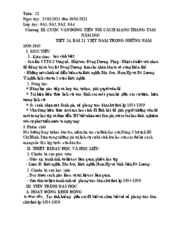 Giáo án Lịch sử Lớp 9 - Tuần 21 (Tiết 2) - Năm học 2020-2021