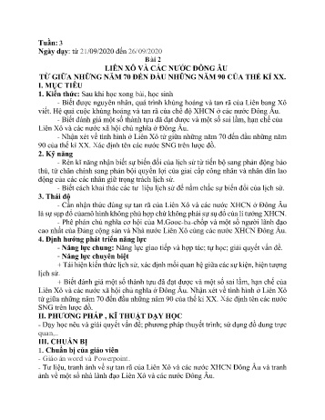 Giáo án Lịch sử Lớp 9 - Tuần 3 - Năm học 2020-2021