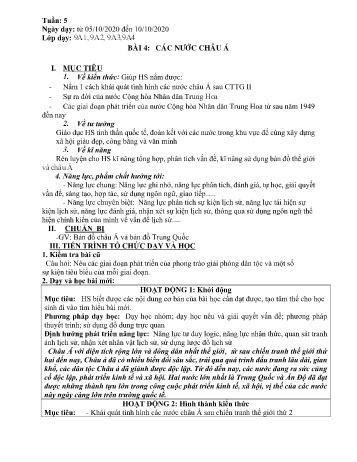 Giáo án Lịch sử Lớp 9 - Tuần 5 - Năm học 2020-2021
