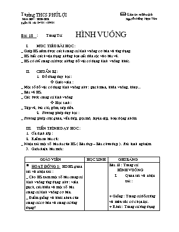 Giáo án Mĩ thuật Lớp 6 - Tuần 18 - Trường THCS Phú Lợi - Năm học 2020-2021