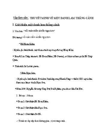 Giáo án Ngữ văn Khối 8 - Bài: Thuyết minh về một danh làm thắng cảnh