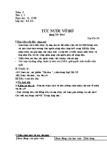 Giáo án Ngữ văn Khối 8 - Tuần 3 - Năm học 2020-2021