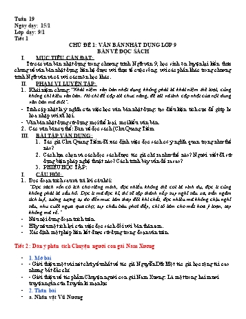 Giáo án Ngữ văn Khối 9 - Tuần 19 - Năm học 2020-2021