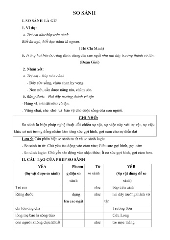 Giáo án Ngữ văn Lớp 6 - Bài: So sánh
