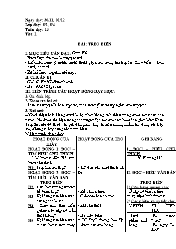Giáo án Ngữ văn Lớp 6 - Tuần 13-16 - Năm học 2020-2021