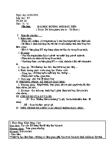 Giáo án Ngữ văn Lớp 6 - Tuần 19 - Năm học 2020-2021