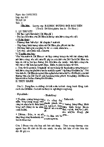 Giáo án Ngữ văn Lớp 6 - Tuần 19 - Năm học 2020-2021