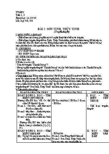 Giáo án Ngữ văn Lớp 6 - Tuần 2 - Năm học 2020-2021