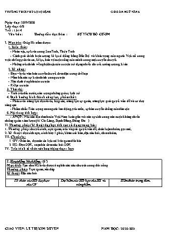 Giáo án Ngữ văn Lớp 6 - Tuần 4 - Trường THCS Phú Lợi - Năm học 2020-2021